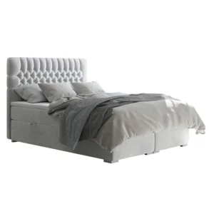 Boxspring postel FONDA 160x200 cm, světle šedá