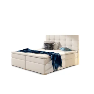 Boxspring postel GONGGA 180×200 cm – bílá ekokůže