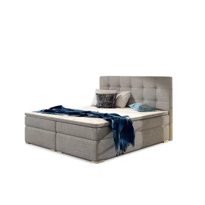 Boxspring postel GONGGA 180x200 cm, světle šedá