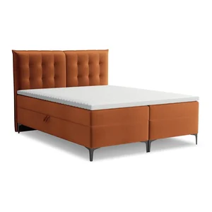 Boxspring postel Mikana Terakota 180×200 cm s úložným prostorem