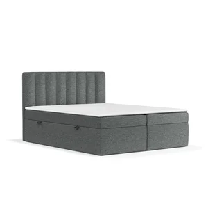 Boxspring postel Novento 140x200 cm s úložným prostorem, tmavě šedá