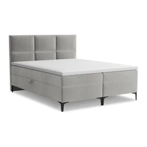 Boxspring postel Pakalana 160x200 cm s úložným prostorem, světle šedá