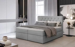 Boxspring ROBUSTIS 180×200 cm, světle šedá