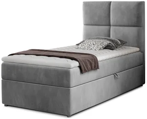 Boxspring YERN 90×200 cm – světle šedá látka