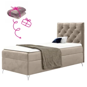 Boxspringová postel 90x200 cm Béžová Velvet – GULIETTE (pravá)