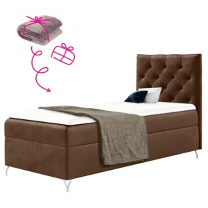 Boxspringová postel 90x200 Velvet hnědá GULIETTE + dárek