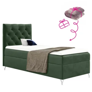 Boxspringová postel 90x200 zelená Velvet levá (GULIETTE)