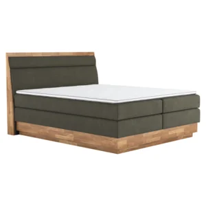 Boxspringová postel INCANA Typ 2 180x200 cm – masivní dřevo, zelená/dub