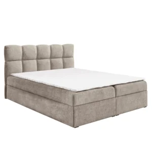 Boxspringová postel NEGRY 200x200 cm – šedoběžová Taupe se úložným prostorem