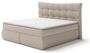 Boxspringová postel SOFIA 180x200 cm béžová s matracemi a topperem