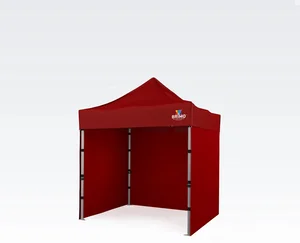 BRIMO Nůžkový stan 2x2 m s třemi bočními stěnami – Červená, hliníková konstrukce