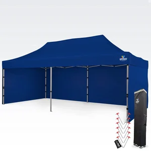 BRIMO Nůžkový stan 4x8 m s 3 bočními stěnami, modrá, hliníková konstrukce