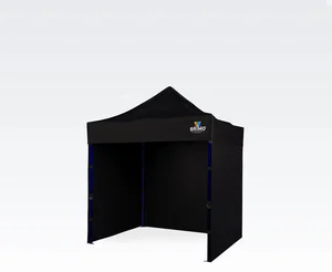 BRIMO Party stan 2x2 m s třemi stěnami, černý, ocelová konstrukce