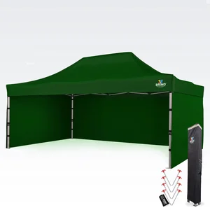 BRIMO Zahradní stan 4x6 m s třemi stěnami, zelený