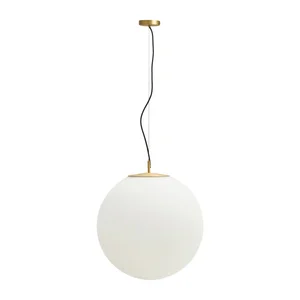 Brisia: bílo-zlaté závěsné svítidlo s Ø10 cm skleněným stínidlem