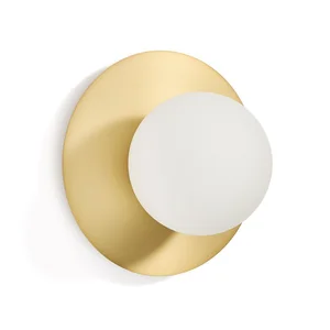 Brisia – nástěnné svítidlo bílé/zlaté, Ø 25 cm | Kave Home