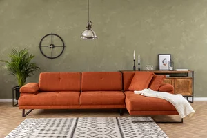 BRRESO rohová sedačka – pravá, oranžová