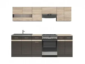 BRW JUNONA 240 cm – wenge/dub Sonoma s pracovní deskou