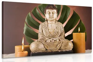 Buddha na plátně s klidnou atmosférou