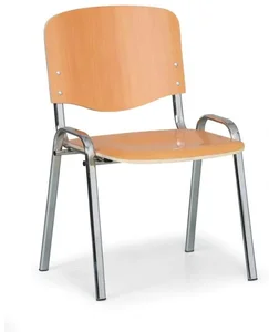 Buková židle ISO s chromovanou konstrukcí