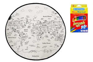 Butter Kings Omalovánky – kruhový koberec 130 cm, černobílý