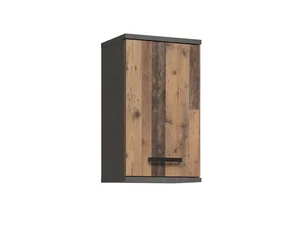 CANELU koupelnová horní skříňka – tmavě šedý beton / old-wood vintage