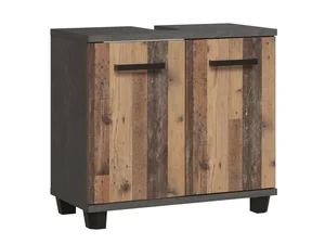 CANELU koupelnová skříňka pod umyvadlo – tmavě šedý beton / old-wood vintage, 5 let záruka