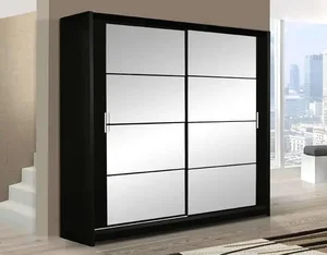 Casarredo DAKOTA Černá šatní skříň s posuvnými dveřmi
