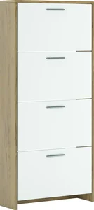 Casarredo DUGAS 4D – výklopný botník bílá/dub