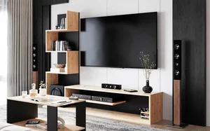 Casarredo PAGET Obývací stěna dub artisan/černá