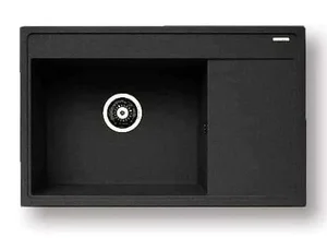 Casarredo Pyragranitový dřez CAMEA 1B/1D LH 79×50 cm, černý