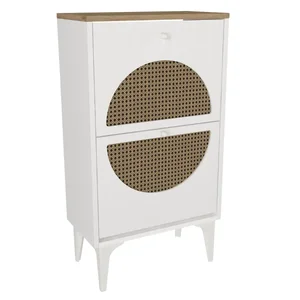 Casarredo RATUBI Výklopný botník – bílá a světlé hnědé