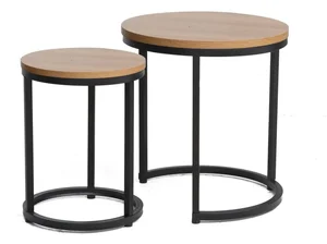 Casarredo Sada konferenčních stolků BOLA 2 ks dub/černá