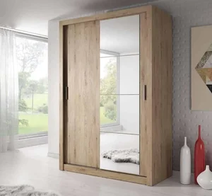 Casarredo Šatní skříň ARTI 150 dub Shetland s zrcadlem