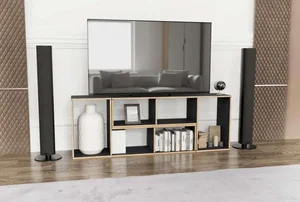 Casarredo TETRIS – Modulární regály (2 ks) grafit a zlatý dub craft