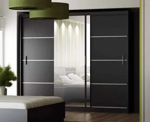 Casarredo VISTA Černá šatní skříň s posuvnými dveřmi