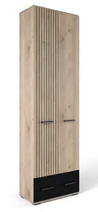 Casarredo Zemura – šatní skříň bílý dub/černá