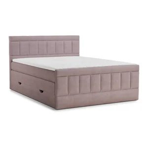 Caya boxspring postel 200x200 cm s úložným prostorem – fialová
