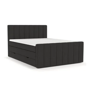 Černá boxspring postel s úložným prostorem 140x200 cm Ruby