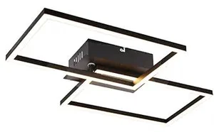 Černá čtvercová stropní LED lampa s 3-stupňovým stmívačem