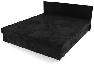 Černá dvoupostel 200x160 cm s úložným prostorem a výběrem matrace