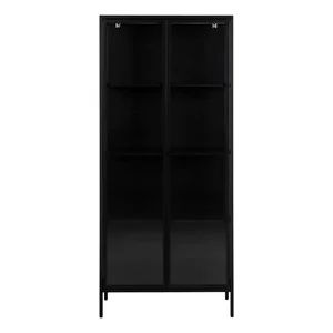 Černá kovová vitrína Newcastle 80×180 cm