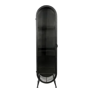 Černá kovová vitrína Oval 46x181 cm