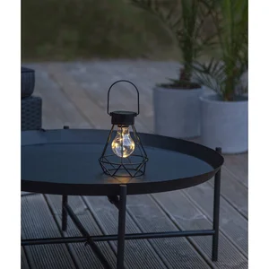 Černá LED lucerna Eddy 15,5 cm