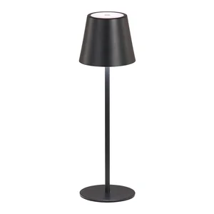 Černá LED stolní lampa s kovovým stínidlem Viletto