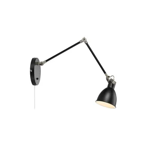 Černá nástěnná lampa Markslöjd House – rameno 84,5 cm