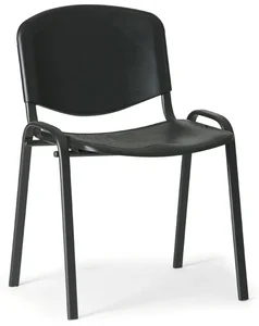 Černá plastová židle ISO s kovovými nohami