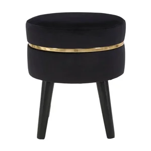 Černá polstrovaná stolička Mauro Ferretti Paris, Ø 35 cm