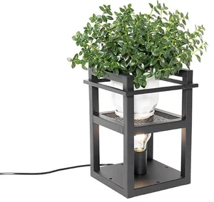 Černá průmyslová stolní lampa Cage Rack