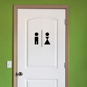 Černá samolepka WC Muži a Ženy